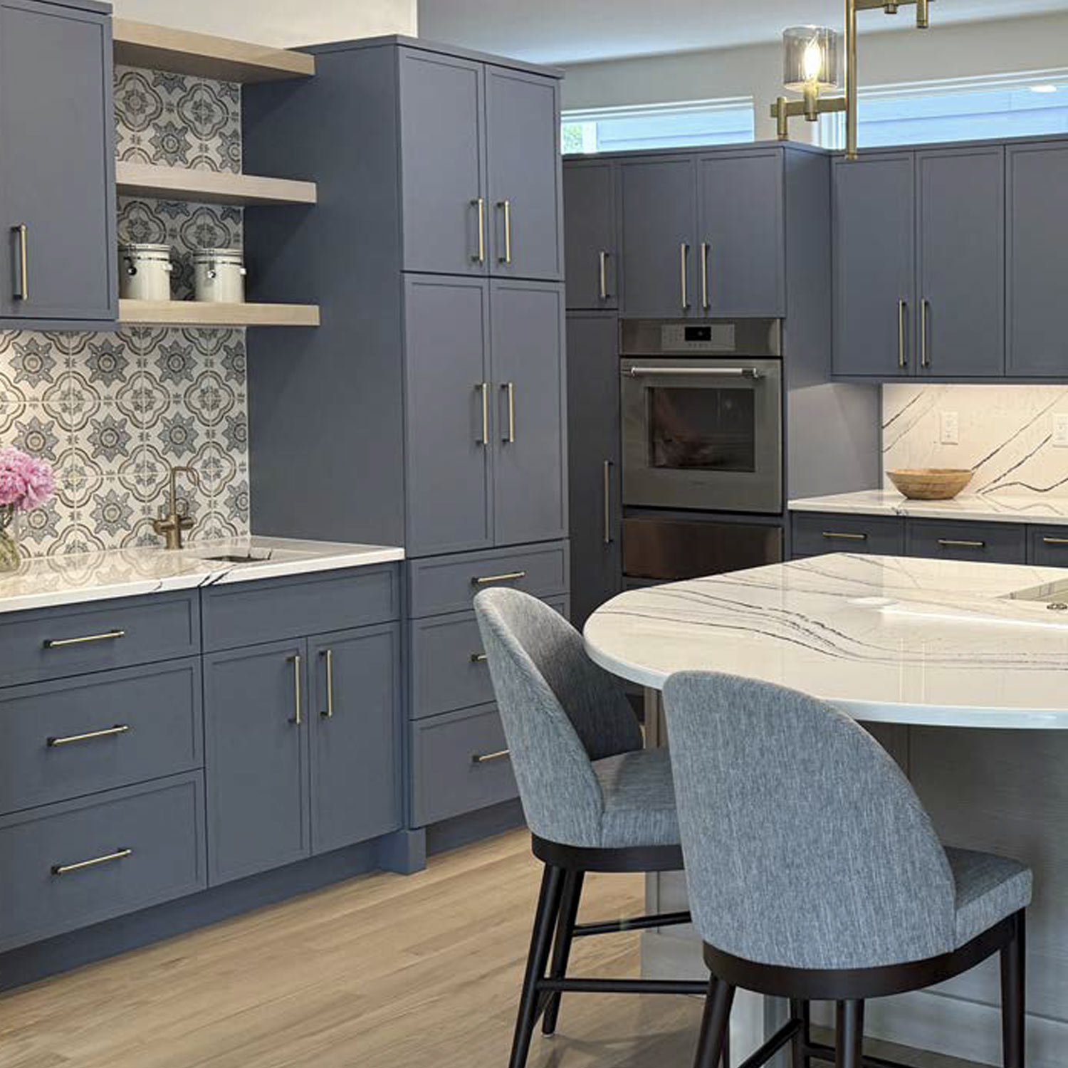 Blue Shaker Style Kitchen Showplace Cabinetry